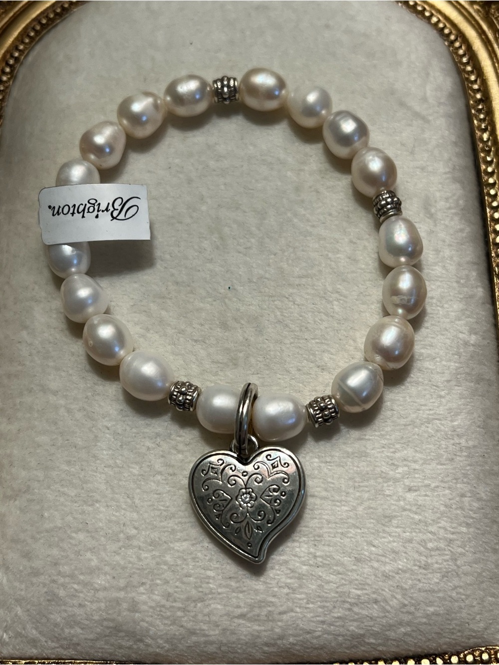 Brighton Contempo Heart Pearl Stretch Bracey